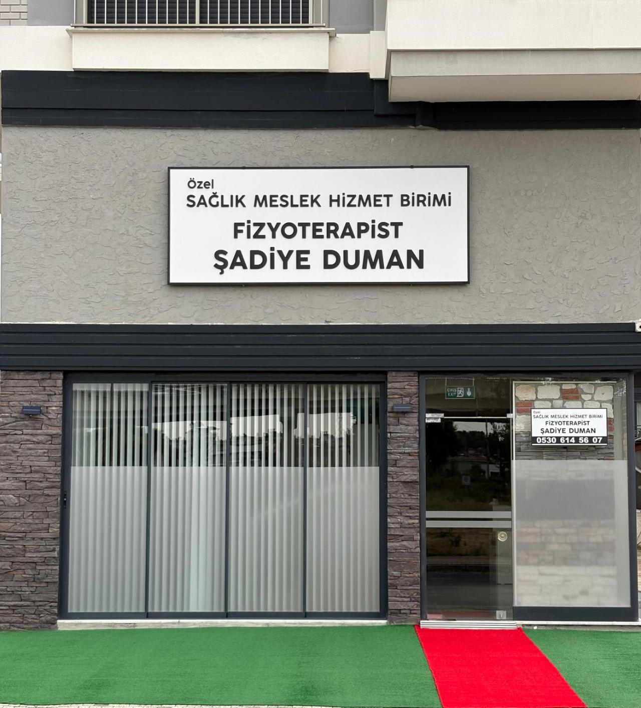 Şadiye Duman fizyoterapi biriminin girişi